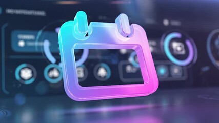 Futuristic Interface Display with Rotating Elements