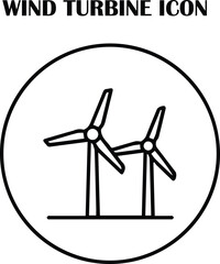 Fototapeta premium Wind turbine vector icon representing renewable energy and sustainable power generation