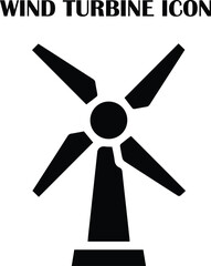 Wind turbine vector icon representing renewable energy and sustainable power generation