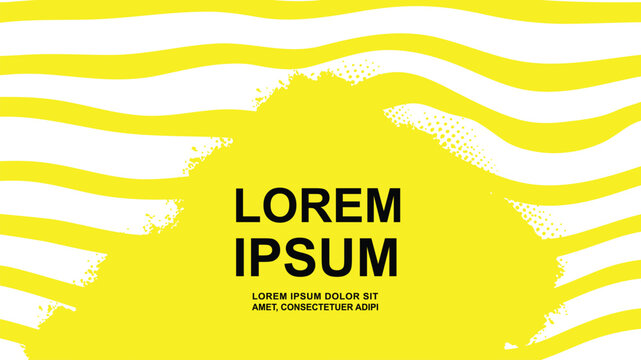 Abstract yellow and white background with wavy lines and a central text area for content.