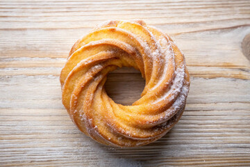 Cinnamon Bun. Delicious Homemade Pastry for Breakfast and Dessert