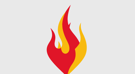 Stylized Flame Icon with Red and Yellow Colors.