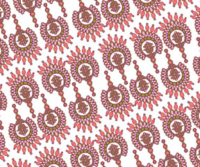 Artistic Nature Flower Design Seamless Vector Pattern With Colorful Retro Shapes for Stylish Decor