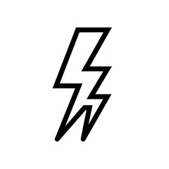 Stylized Lightning Bolt Icon with Sharp Angles and Bold Outline Design.