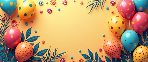 Experience a vibrant 40th birthday theme with bold colors and stylish decorations, ensuring ample copy space for messages that celebrate this life stage.