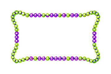 Colorful bead frame with green and purple accents