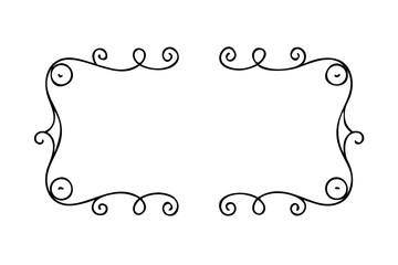 Elegant swirl frame with hand-drawn decorative lines