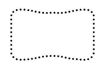 Rounded frame with dotted black border on white