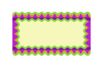 Bright wavy frame with pink and green border