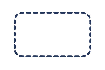 Dashed navy rounded frame with simple minimal style