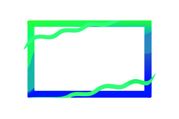 Neon gradient rectangular frame with wavy edges