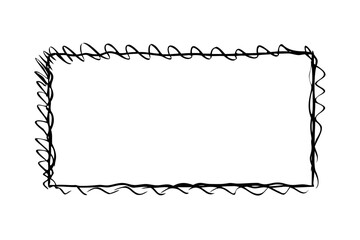 Scribbled black rectangular frame with rough edges