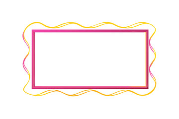 Colorful pink frame with wavy yellow outer border