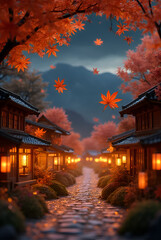 Fototapeta premium Autumn Moonlight Path
