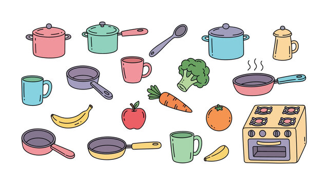 Culinary Collection: An array of kitchen essentials and fresh ingredients artfully arranged. This vibrant collection sparks culinary creativity and captures the essence of home cooking.