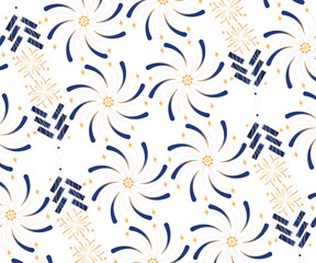 Vintage Flower Pattern Collection in Geometric Seamless Style for Modern Decorative Art and Backdrop Design