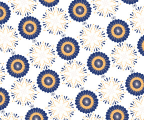 Retro Floral Seamless Pattern Vector Illustration With Colorful Nature-Inspired Shapes for Trendy Wallpaper Decor