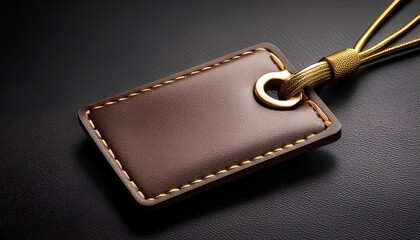 elegant leather tag with gold eyelet for branding and product labeling needs