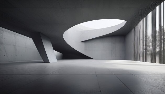 abstract modern concrete architecture interior - Powered by Adobe