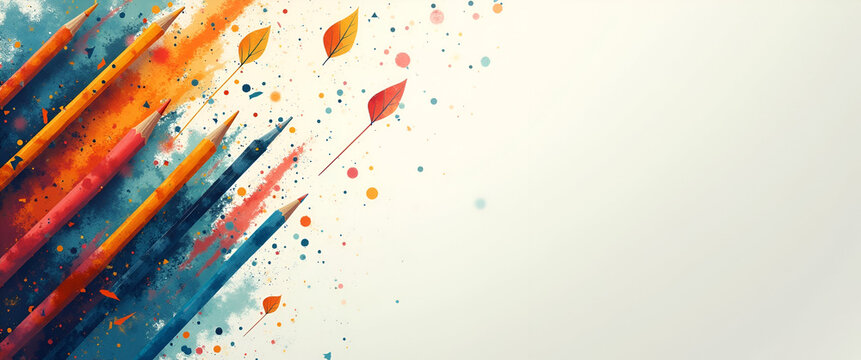 An inspiring abstract depiction of critical literacy, integrating leading lines and providing ample copy space for impactful educational messaging and communication strategy.