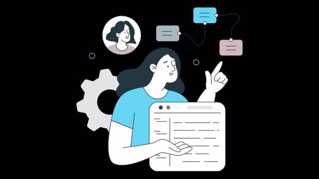 Software Architect 2D Animation on Transparent Background