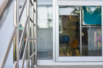 Obraz premium Stainless steel handrail for patients