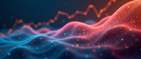 Showcase an engaging visual of analytics utilization for workflow tracking with a rich abstract background and distinct sections, ensuring sufficient copy space for promotional content.