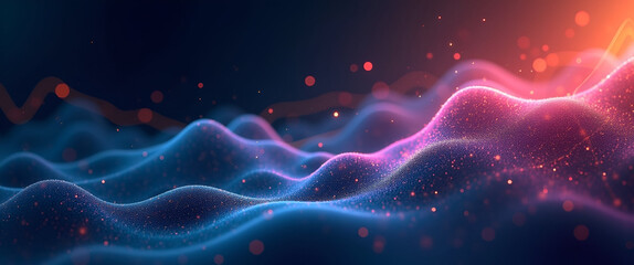 An abstract representation of the future of data science, using vibrant colors and minimalistic design. Adequate copy space for added text or branding.