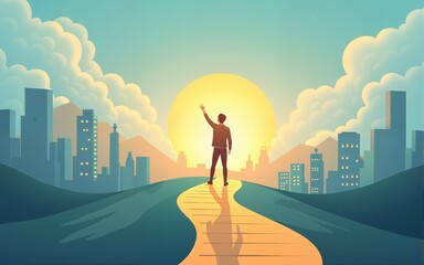 Plan, goal and successful business strategy. Path to the success. Vector illustration. High quality