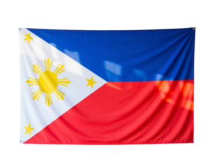 The national flag of the philippines isolated on transparent background, a symbol of independence
