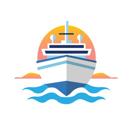 yacht in the sea vector illustration