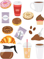 Morning Coffee and Sweet Breakfast Treats Collection