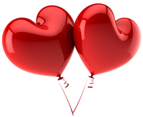 red heart balloons