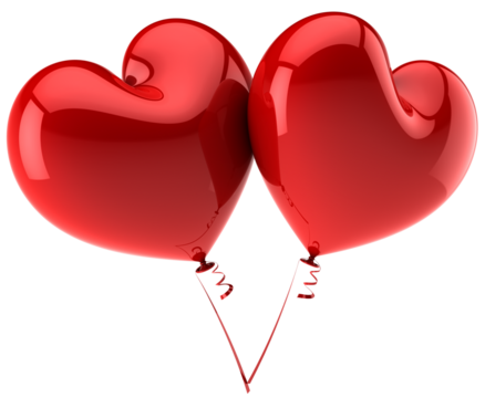 red heart balloons
