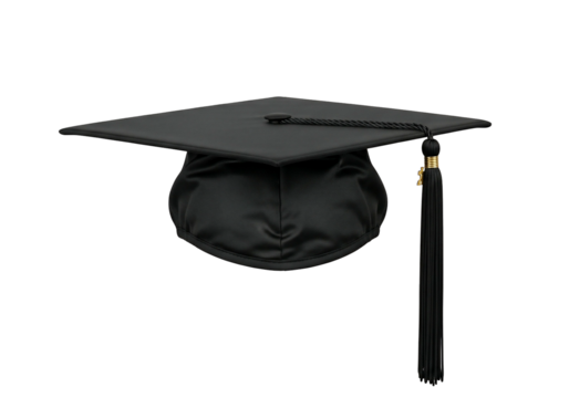 Graduation Cap with Tassel on Transparent Background