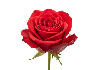 Fototapeta premium A vibrant red rose on a transparent background, perfect for design projects