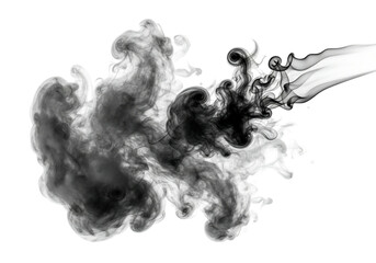 Dark Smoke Swirls on Transparent Background Abstract Design Element