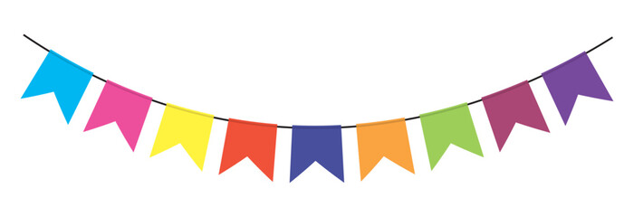 Obraz premium Bunting flags banner best for Birthday party and carnival garland decoration.