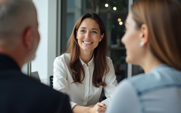 Meeting, woman and collaboration with colleagues, boardroom and discussion for stats, team and company. Corporate, employees and people with info for business, planning and communication for updates - Powered by Adobe