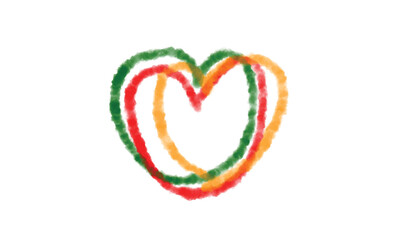 Love heart shape green yellow orange red golden color object dicut sign symbol black history month january february montn africa america celebration freedom event black history month event banner love