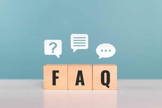 FAQ, frequently, asked, questions, topic. Wooden cubes with the word FAQ at the table. frequently asked questions on any topic and answers - Powered by Adobe