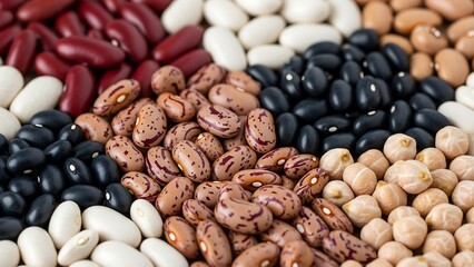 Assortment of Colorful Beans - A Nutritious and Versatile Food Source.