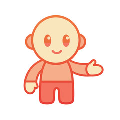 Cute cartoon character with a friendly smile, isolated on perfect for childrens illustration