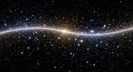 Celestial river of shimmering stardust glides serenely