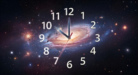 Cosmic clock face showing ten oclock