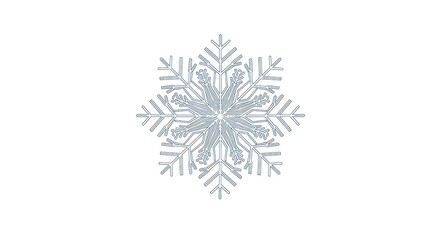 Delicate snowflake illustration isolated on white background, perfect for winter designs and seasonal themes