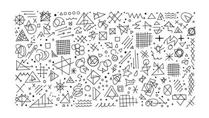 Abstract Doodle Collection: A captivating collection of hand-drawn abstract doodle designs, perfect for adding a touch of whimsy and creativity to any project. Featuring lines, shapes, and patterns.