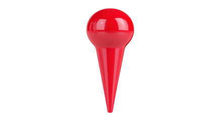 Red map pin marker with glossy finish, isolated on transparency background, used for navigation, location marking, and travel planning, symbolizing direction and destination