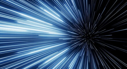 Obraz premium Hyperspace lanes blur into brilliant light