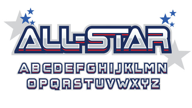 All star style sports teams typography